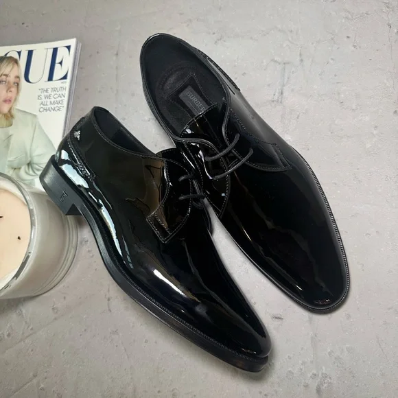 Burberry Mens SimonMotif Patent Leather Shoes 41 US New In